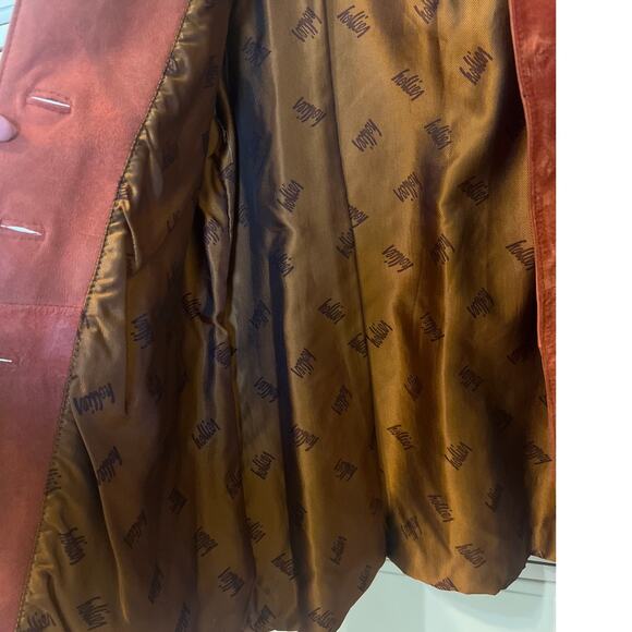 Vintage Hollies Burnt Orange Suede Leather Jacket Women's Coat Size 38 8 Boxy - Picture 4 of 12